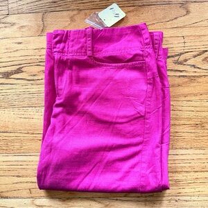 NWT free people magenta cotton blend capri wide leg pant